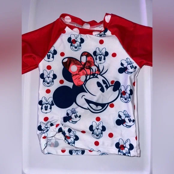 Disney Store 3 piece Minnie Mouse Swimsuit size 4 EUC - Picture 3 of 3